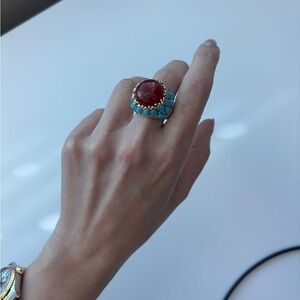 statement  Crystal  Turquoise ring
